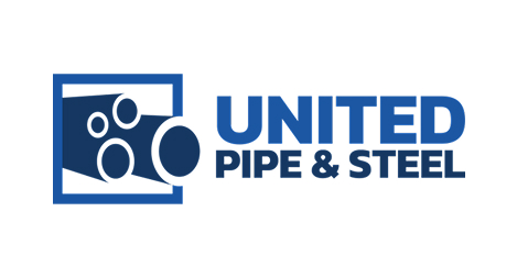 United Pipe & Steel logo with a blue pipe icon and company name.