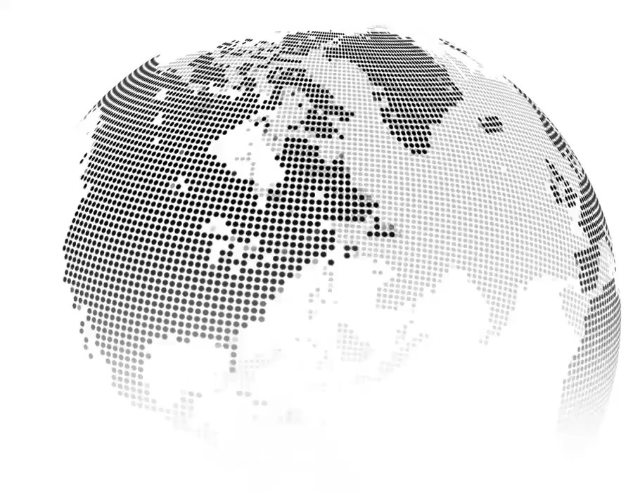 Blzck and white dotted Earth Globe